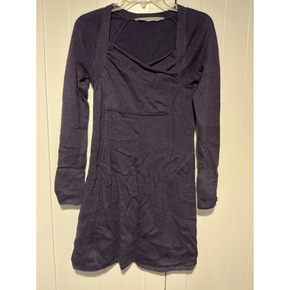 Athleta Womens Dress Size S Purple Long Sleeve Ruched Cuffed Casual Knit - Picture 1 of 5